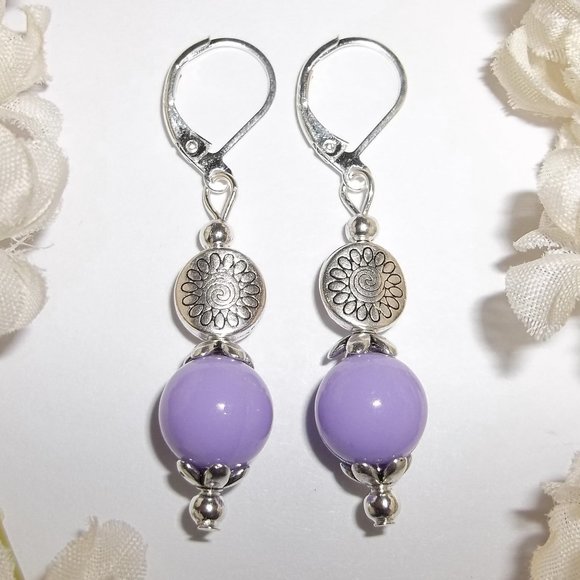 wvluckygirl Jewelry - Pretty Purple Beaded Earrings Set Handmade 5352